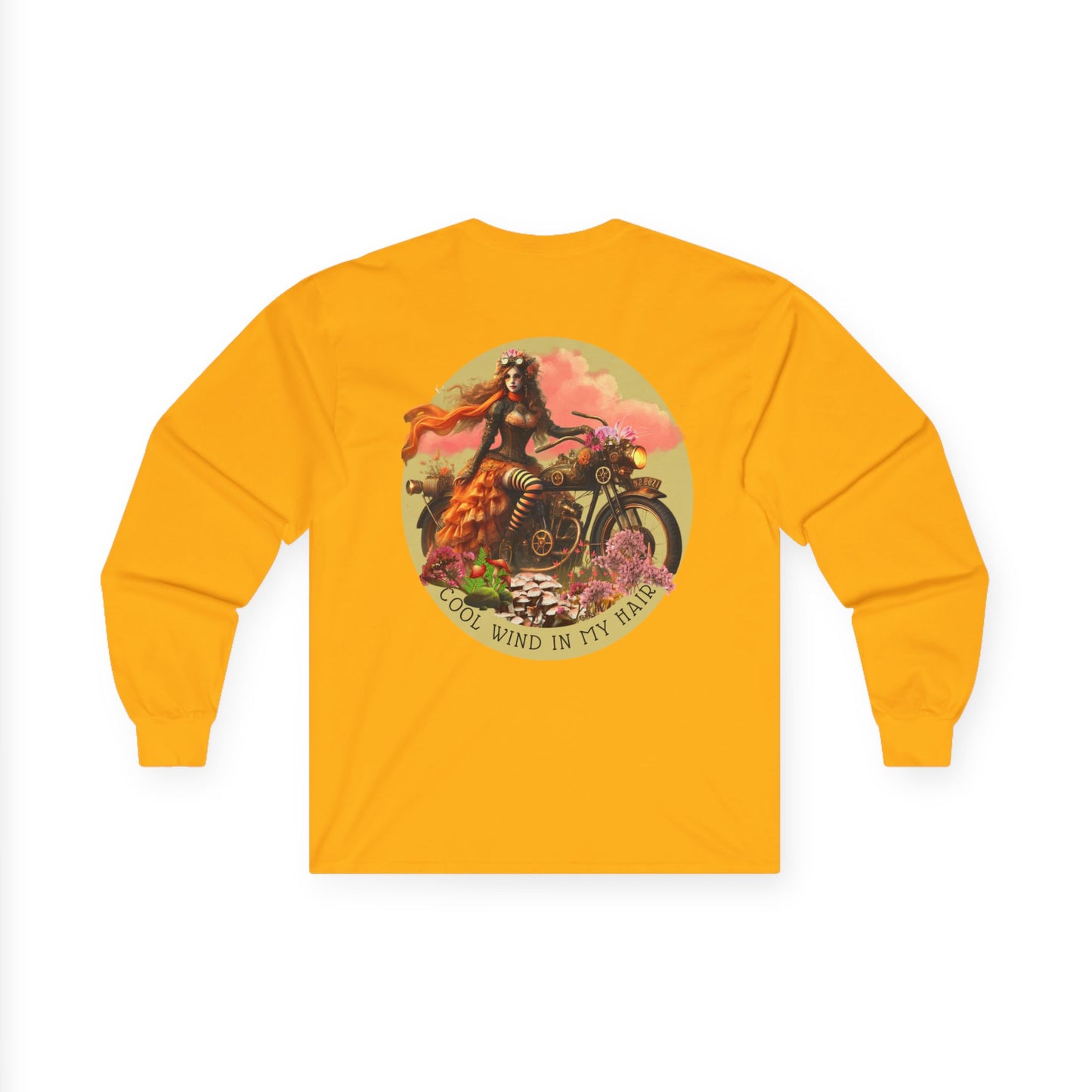 COOL WIND IN MY HAIR (Image on Back) - Long Sleeve Tee