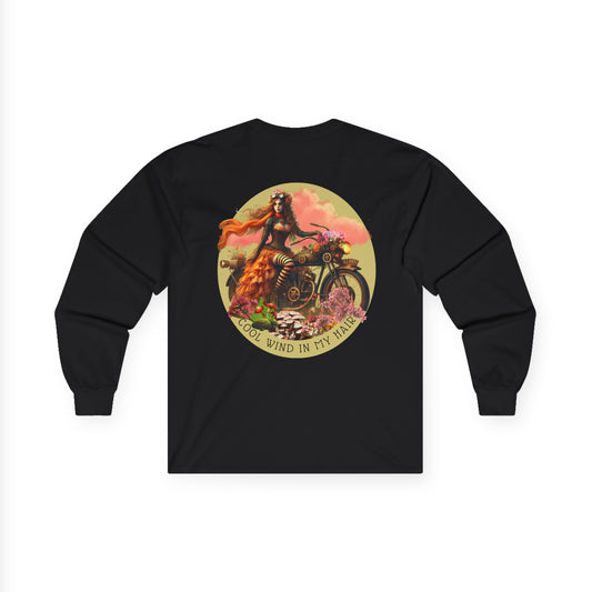 COOL WIND IN MY HAIR (Image on Back) - Long Sleeve Tee