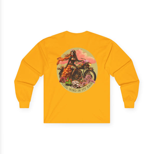 COOL WIND IN MY HAIR (Image on Back) - Long Sleeve Tee