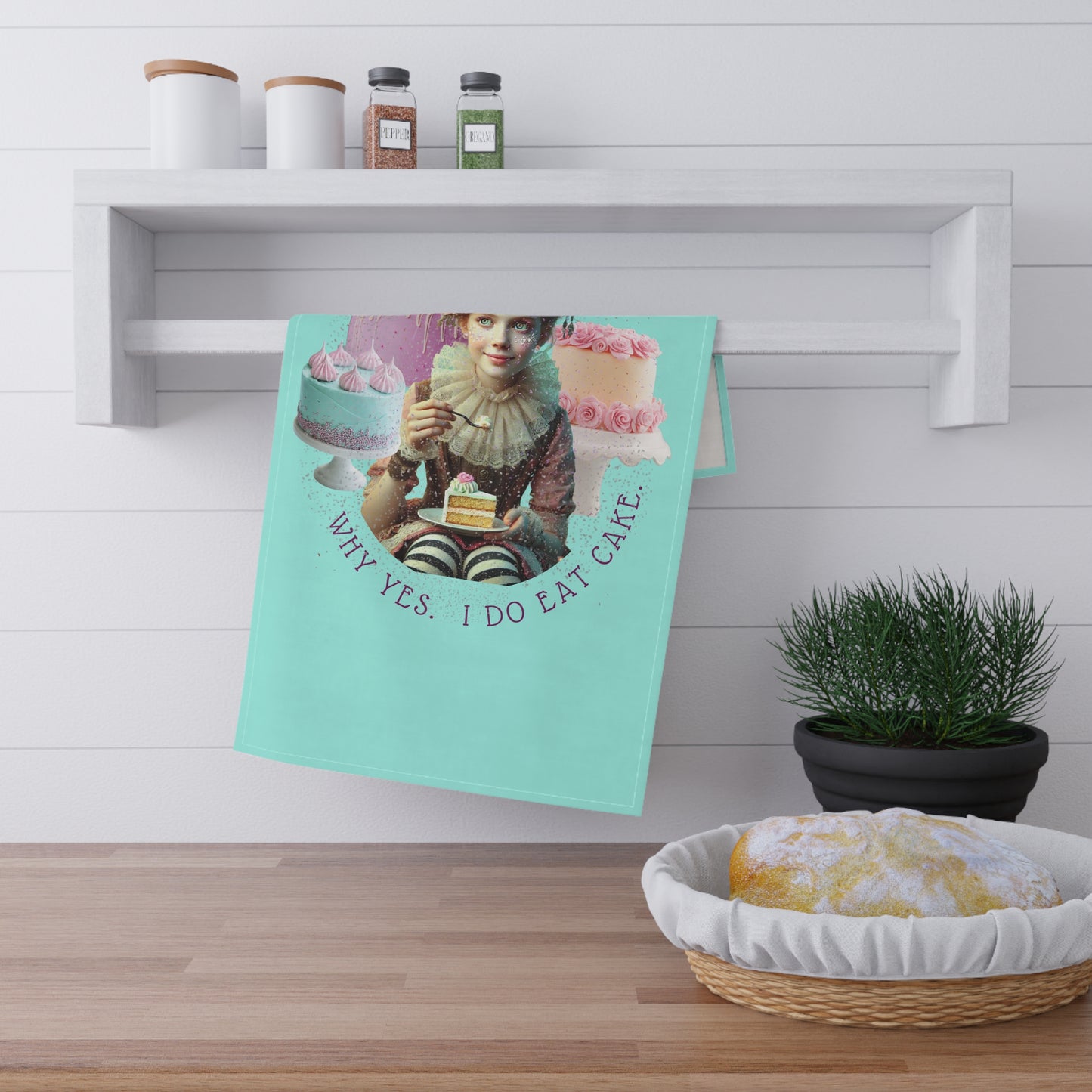 WHY YES. I DO EAT CAKE! - Tea Towel